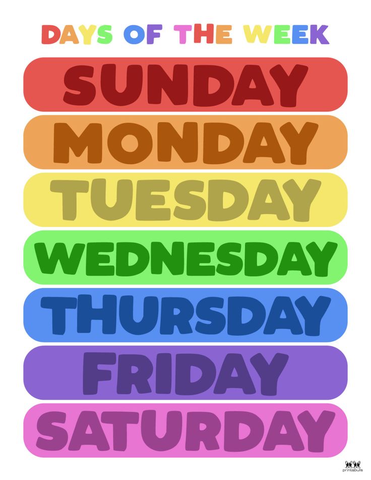 days of the week